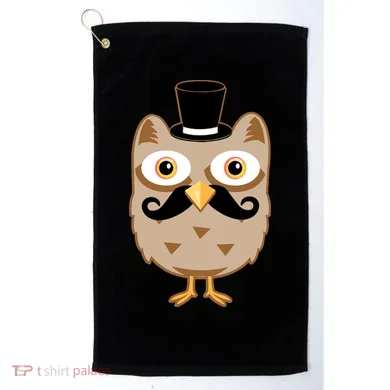 Mustache Owl With Hat Golf Towel