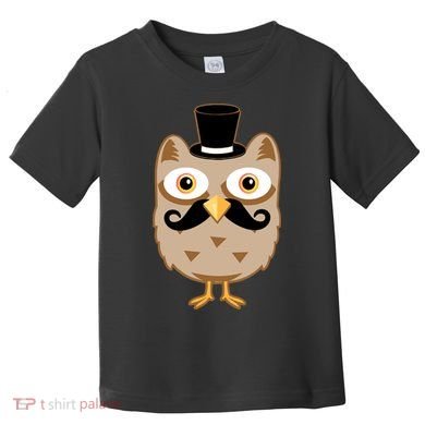 Mustache Owl With Hat Toddler T-Shirt