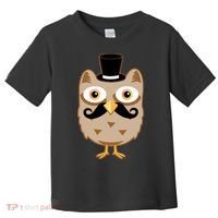 Mustache Owl With Hat Toddler T-Shirt thumb 0