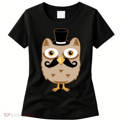 Mustache Owl With Hat Women's T-Shirt