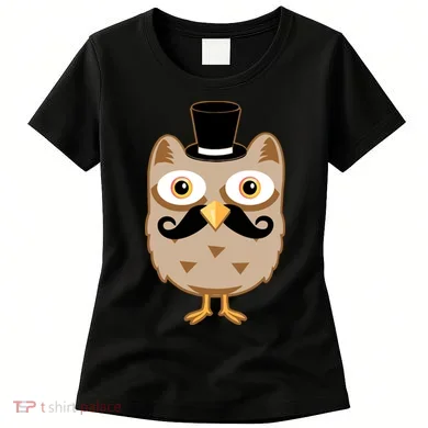 Mustache Owl With Hat Women's T-Shirt