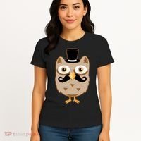 Mustache Owl With Hat Women's T-Shirt thumb 4