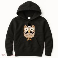 Mustache Owl With Hat Kids Hoodie thumb 0