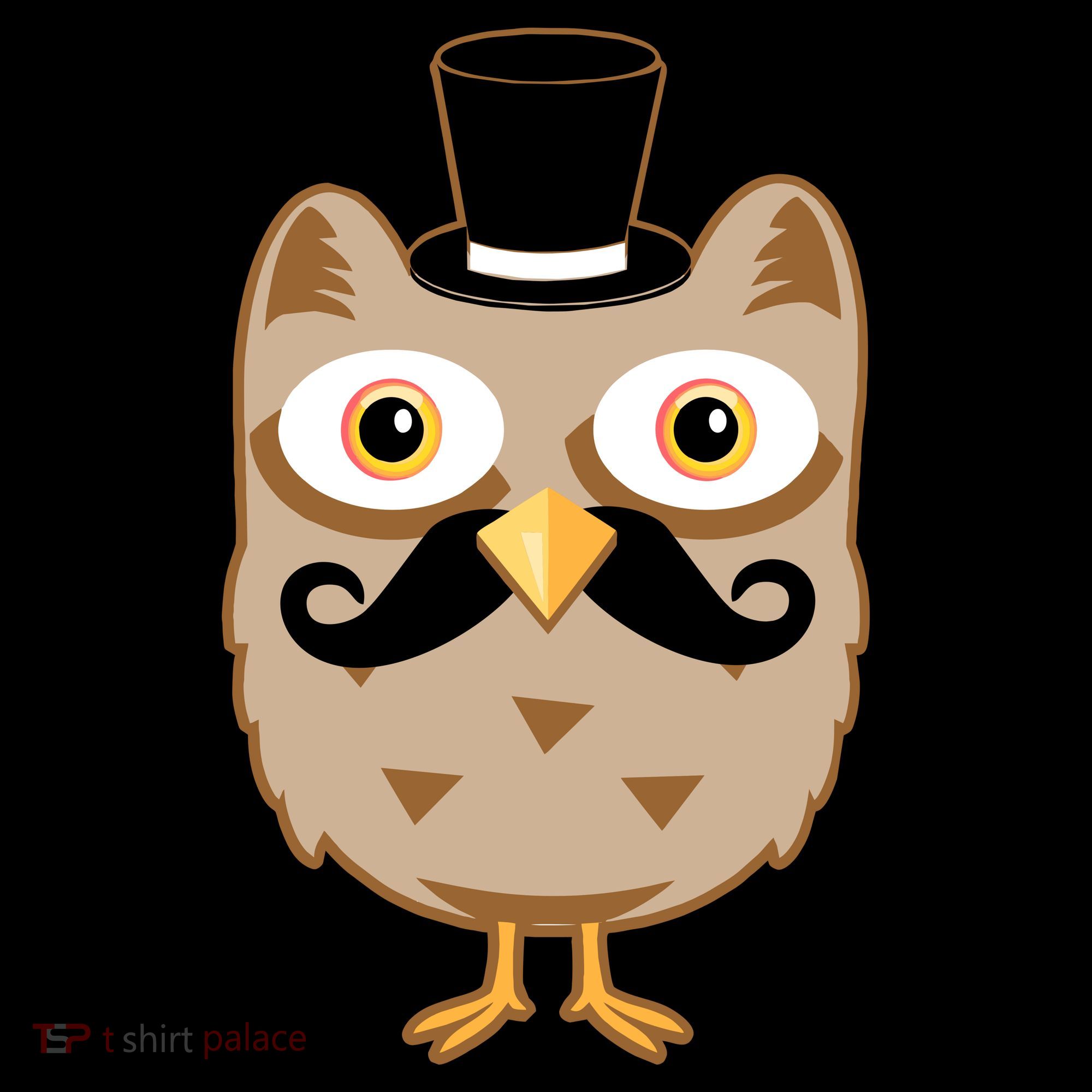 Mustache Owl With Hat Kids Hoodie