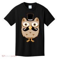 Mustache Owl With Hat Kids T-Shirt thumb 0