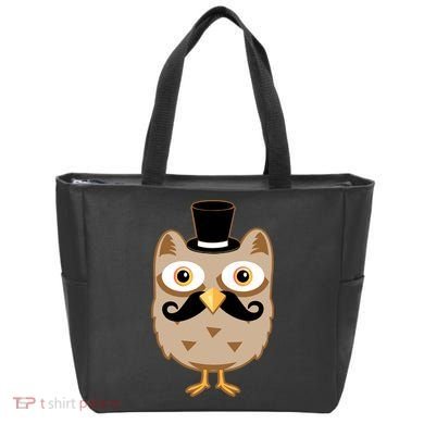 Mustache Owl With Hat Tote Bag