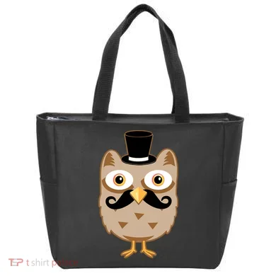 Mustache Owl With Hat Tote Bag