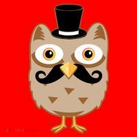 Mustache Owl With Hat Santa Hat thumb 1