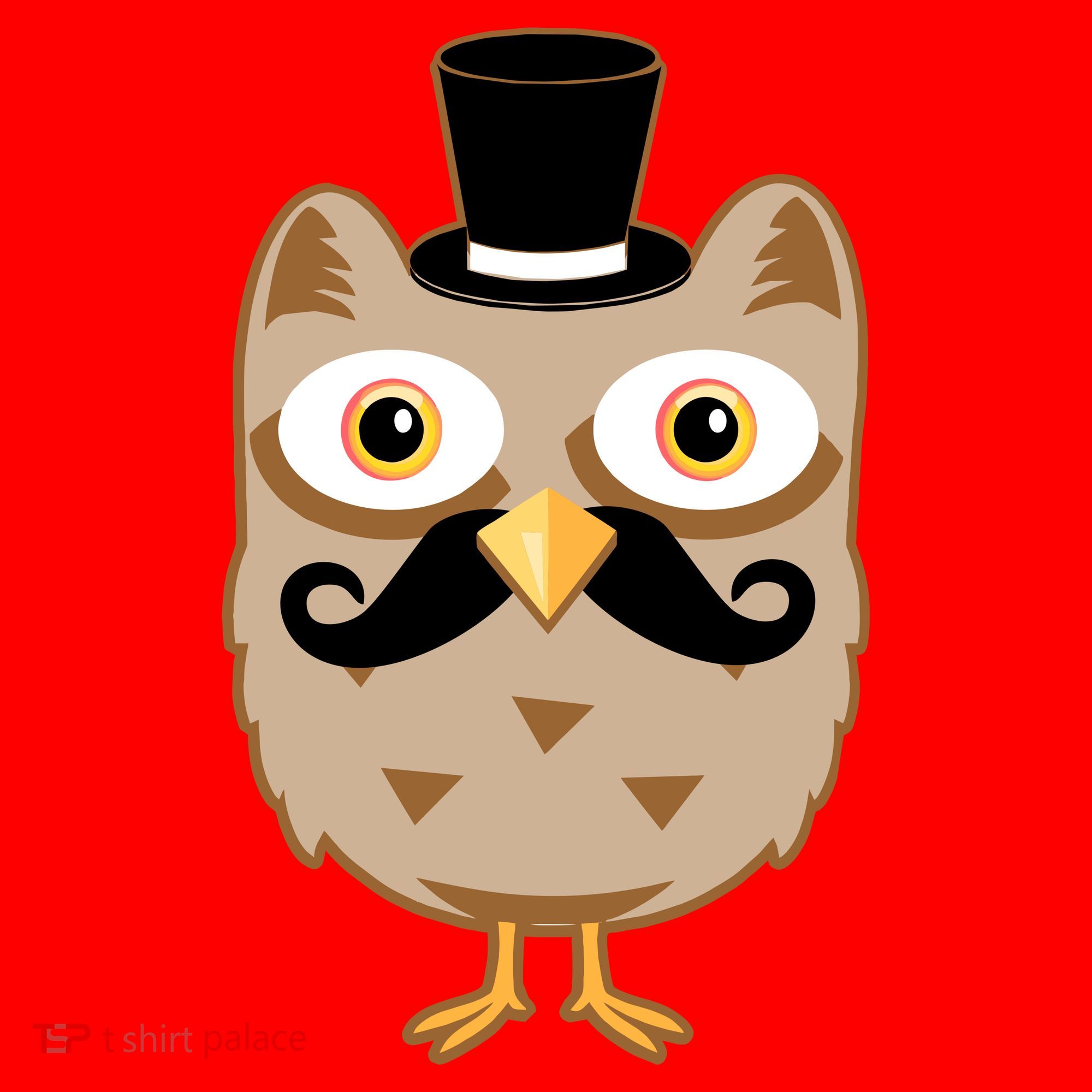 Mustache Owl With Hat Santa Hat