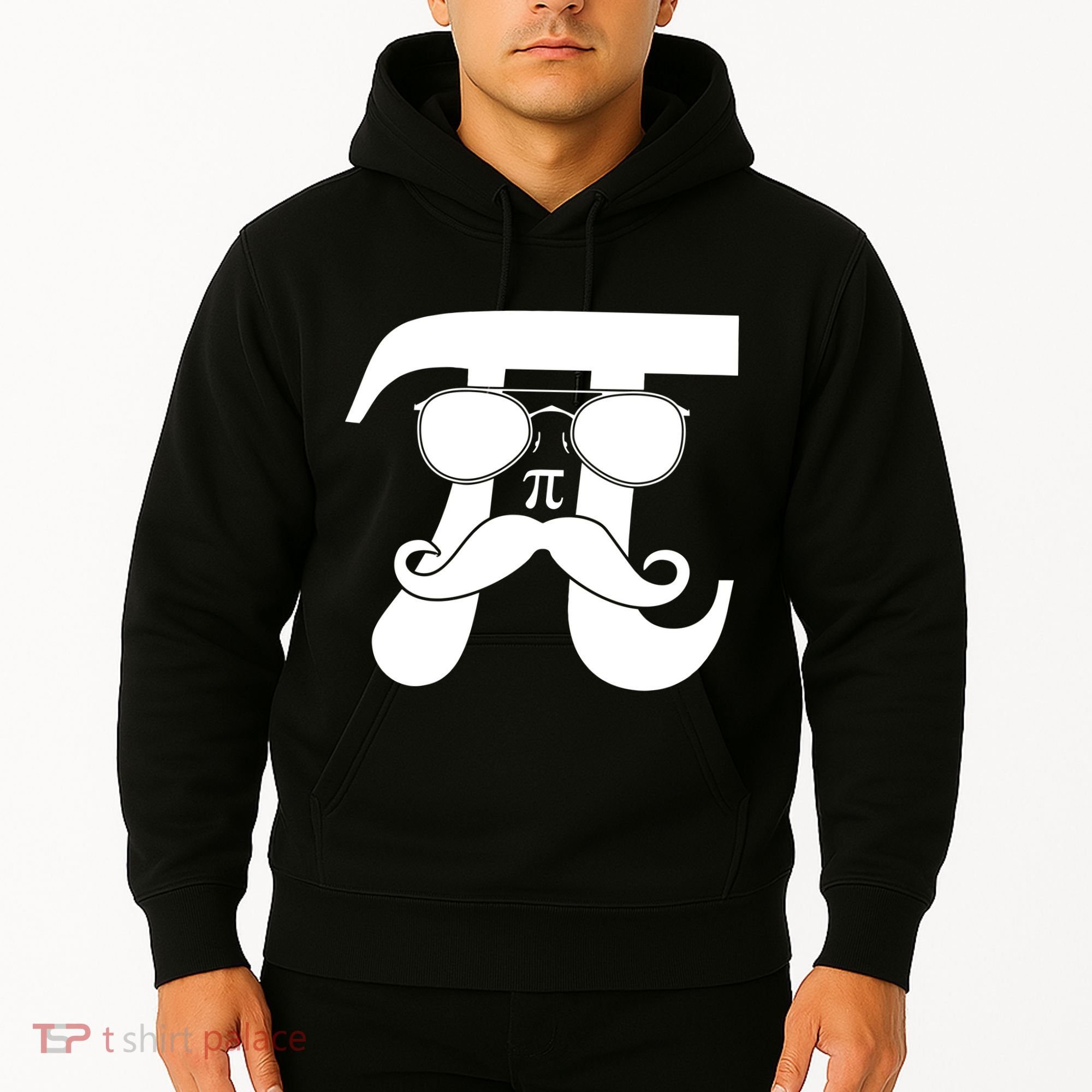Mustache Pi Face Hoodie