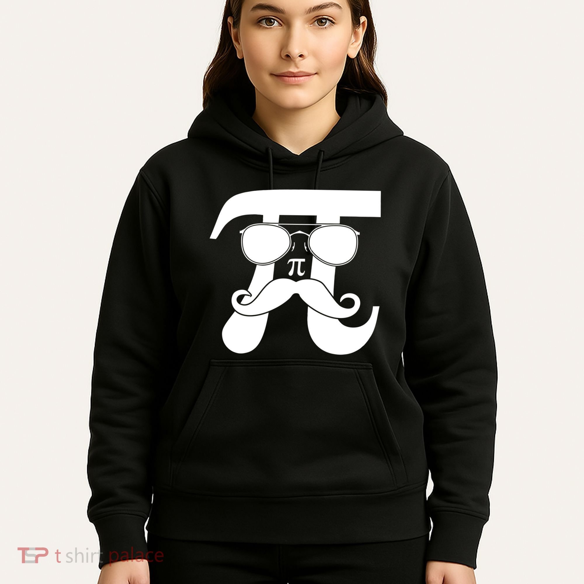Mustache Pi Face Hoodie