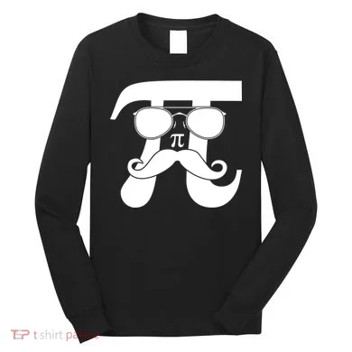 Mustache Pi Face Long Sleeve Shirt