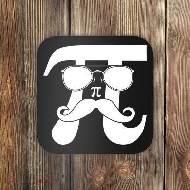 Mustache Pi Face Coaster