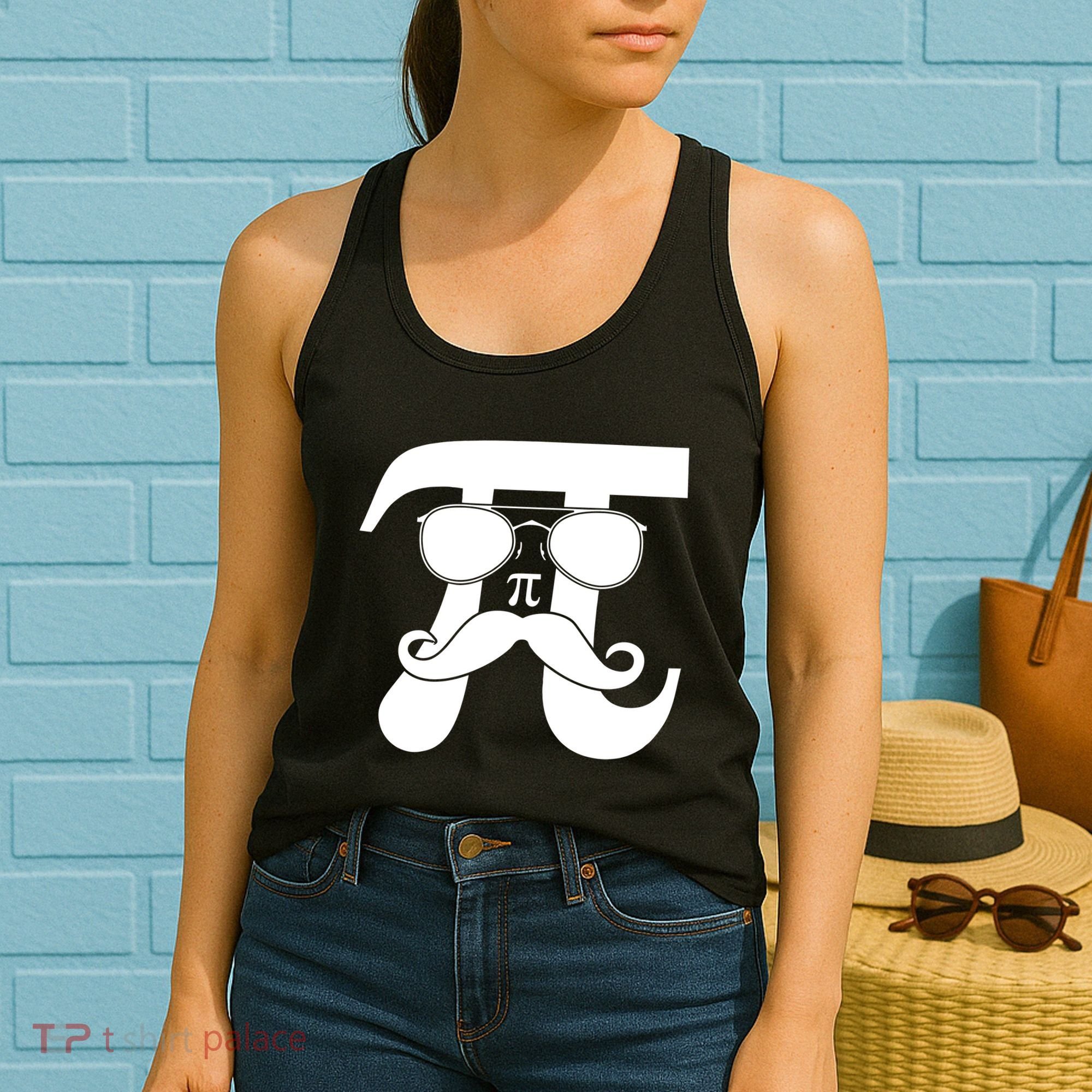 Mustache Pi Face Women's Tank Top