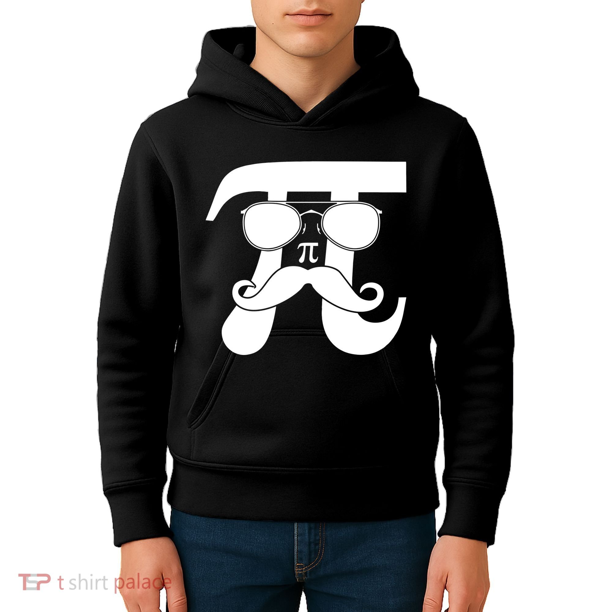 Mustache Pi Face Kids Hoodie