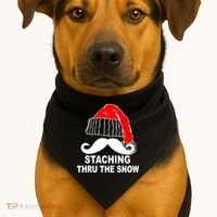Mustache Thru The Snow USA-Made Doggie Bandana thumb 1