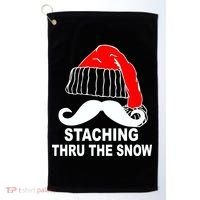 Mustache Thru The Snow Golf Towel thumb 0