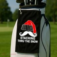 Mustache Thru The Snow Golf Towel thumb 2