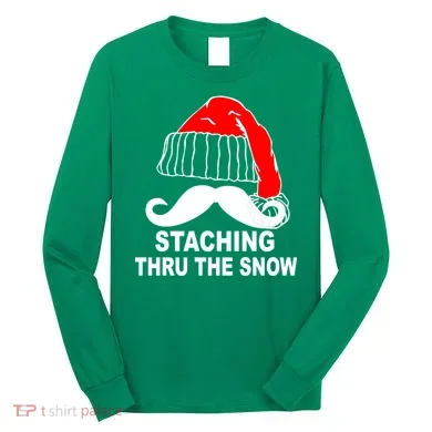 Mustache Thru The Snow Long Sleeve Shirt