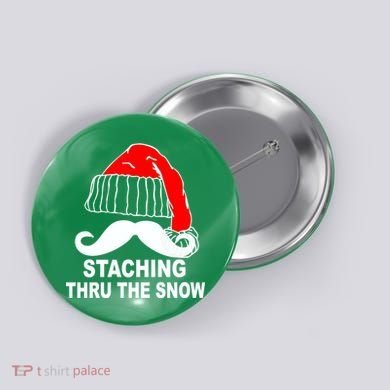 Mustache Thru The Snow Button
