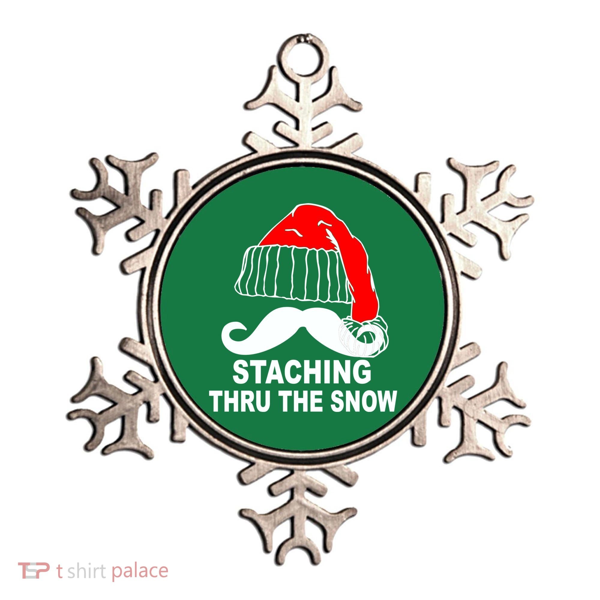 Mustache Thru The Snow Ornament