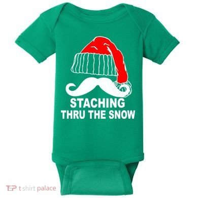 Mustache Thru The Snow Baby Bodysuit