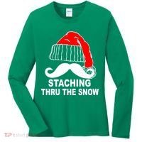 Mustache Thru The Snow Women's Long Sleeve Shirt thumb 0