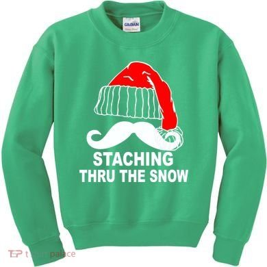 Mustache Thru The Snow Kids Sweatshirt