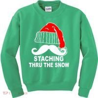 Mustache Thru The Snow Kids Sweatshirt thumb 0