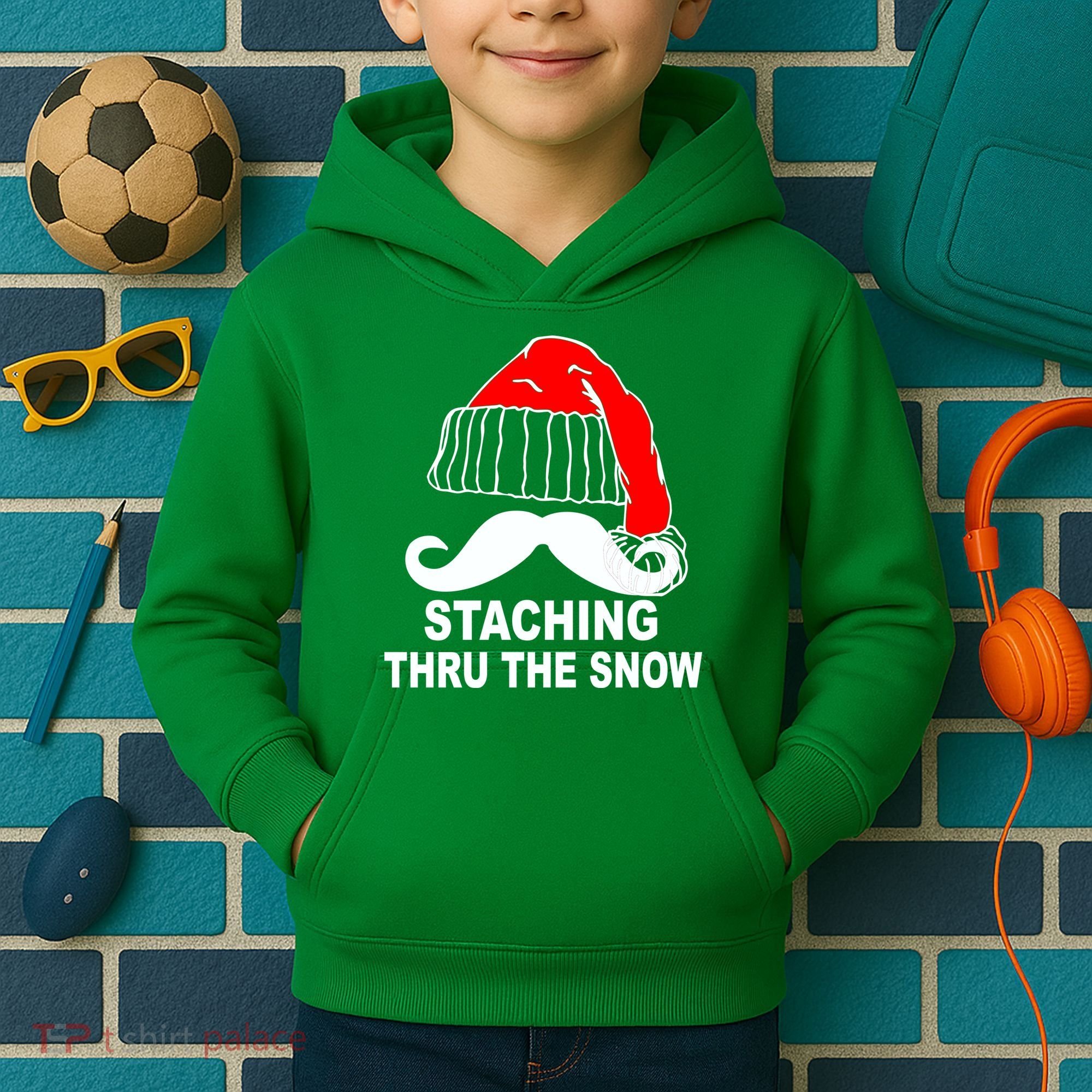 Mustache Thru The Snow Kids Hoodie