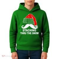 Mustache Thru The Snow Kids Hoodie thumb 4