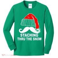 Mustache Thru The Snow Kids Long Sleeve Shirt thumb 0