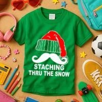 Mustache Thru The Snow Kids T-Shirt thumb 3