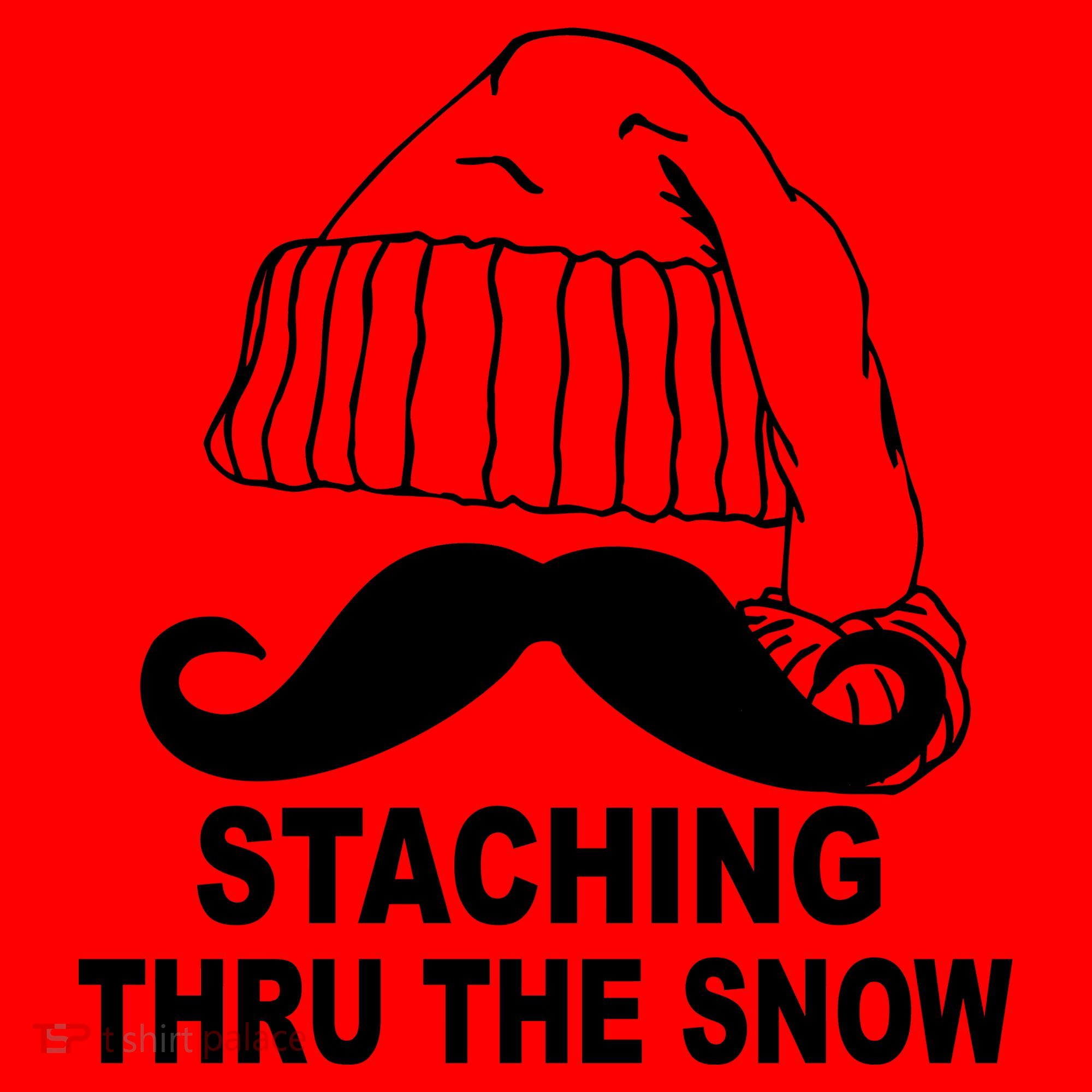 Mustache Thru The Snow Santa Hat