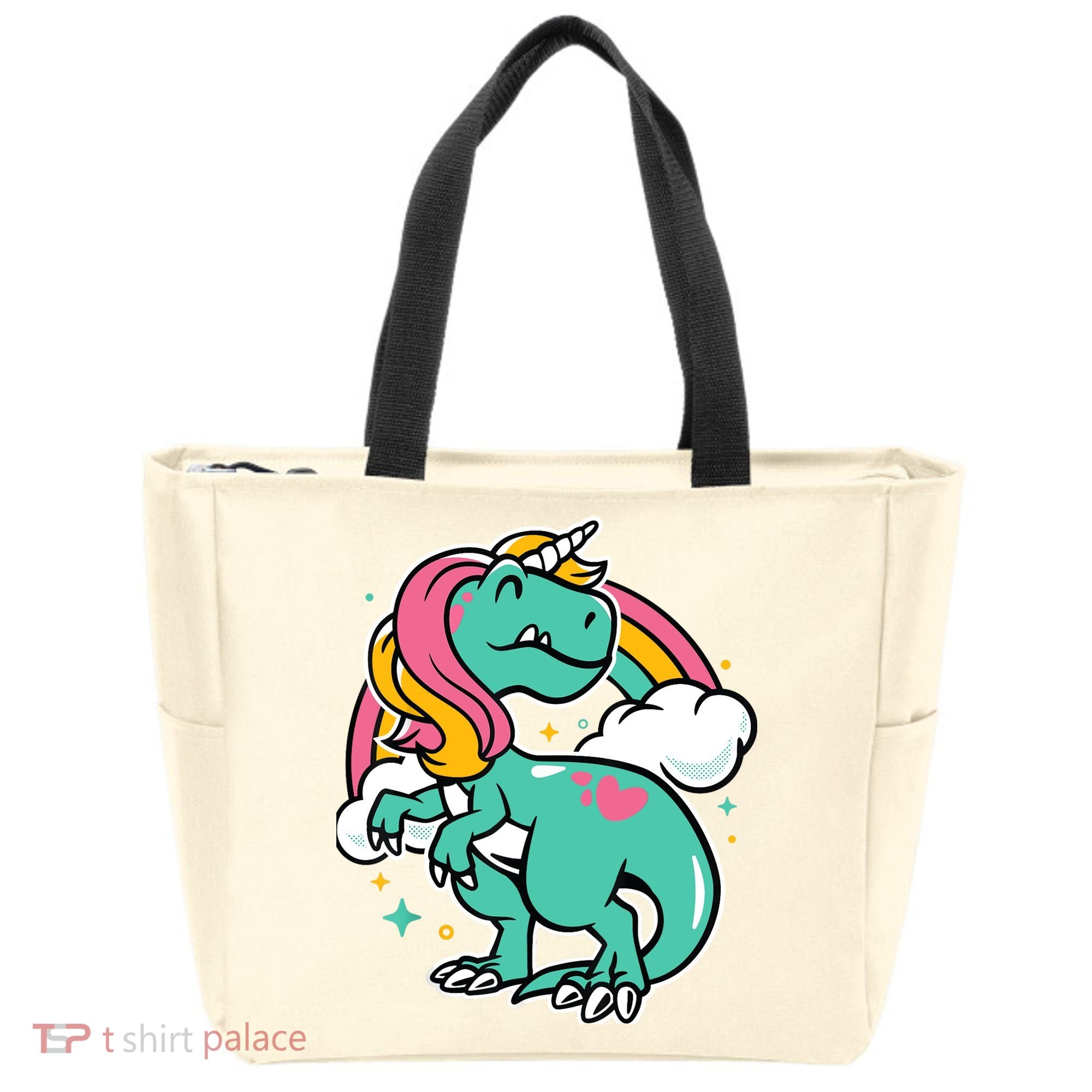 Majestic Unicornasaurus T Rex Unicorn Boy Girl Dinosaur Tote Bag
