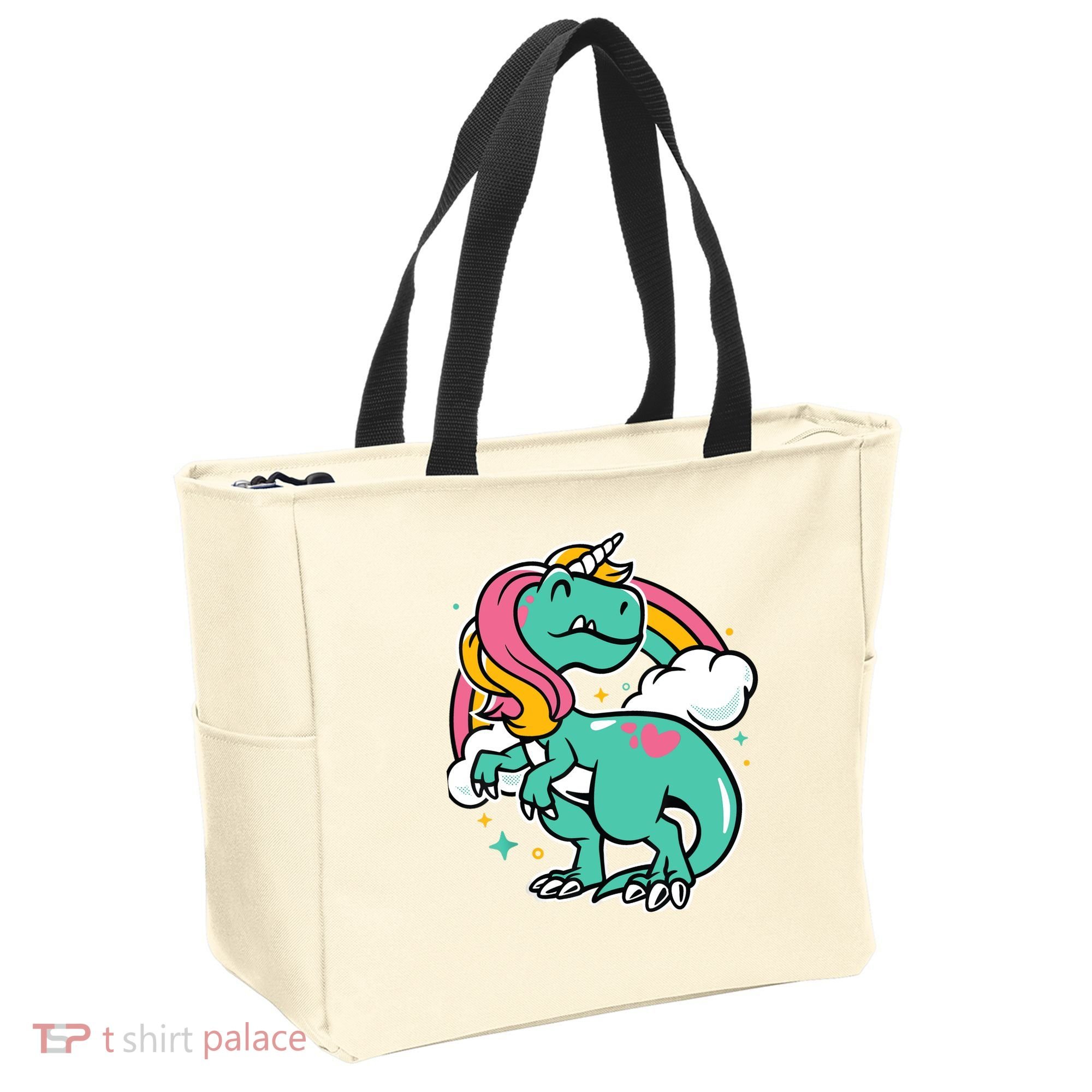 Majestic Unicornasaurus T Rex Unicorn Boy Girl Dinosaur Tote Bag