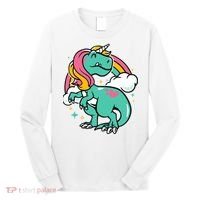 Majestic Unicornasaurus T Rex Unicorn Boy Girl Dinosaur Long Sleeve Shirt thumb 0