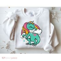Majestic Unicornasaurus T Rex Unicorn Boy Girl Dinosaur Sweatshirt thumb 2