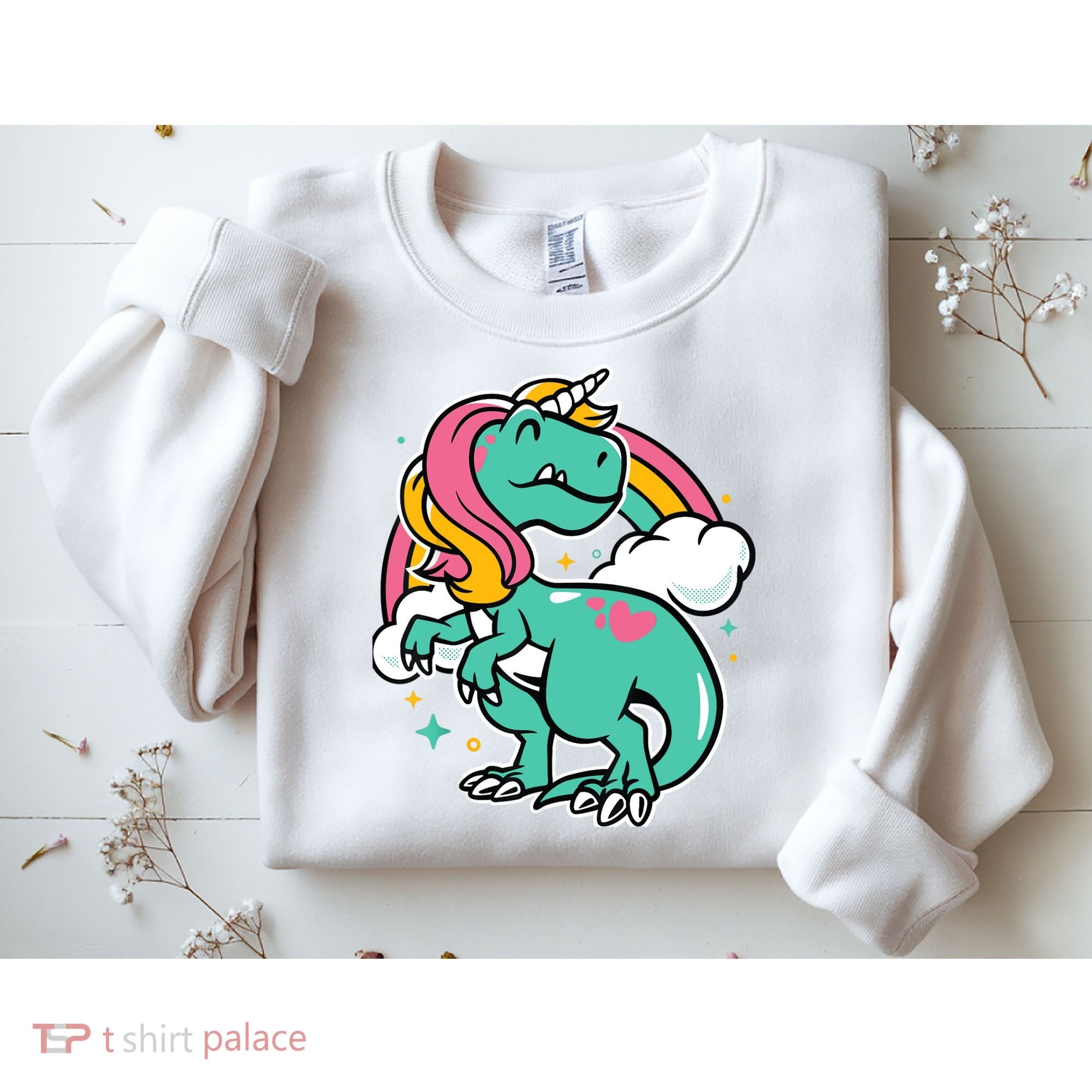 Majestic Unicornasaurus T Rex Unicorn Boy Girl Dinosaur Sweatshirt