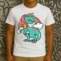 Majestic Unicornasaurus T Rex Unicorn Boy Girl Dinosaur T-Shirt thumb 3