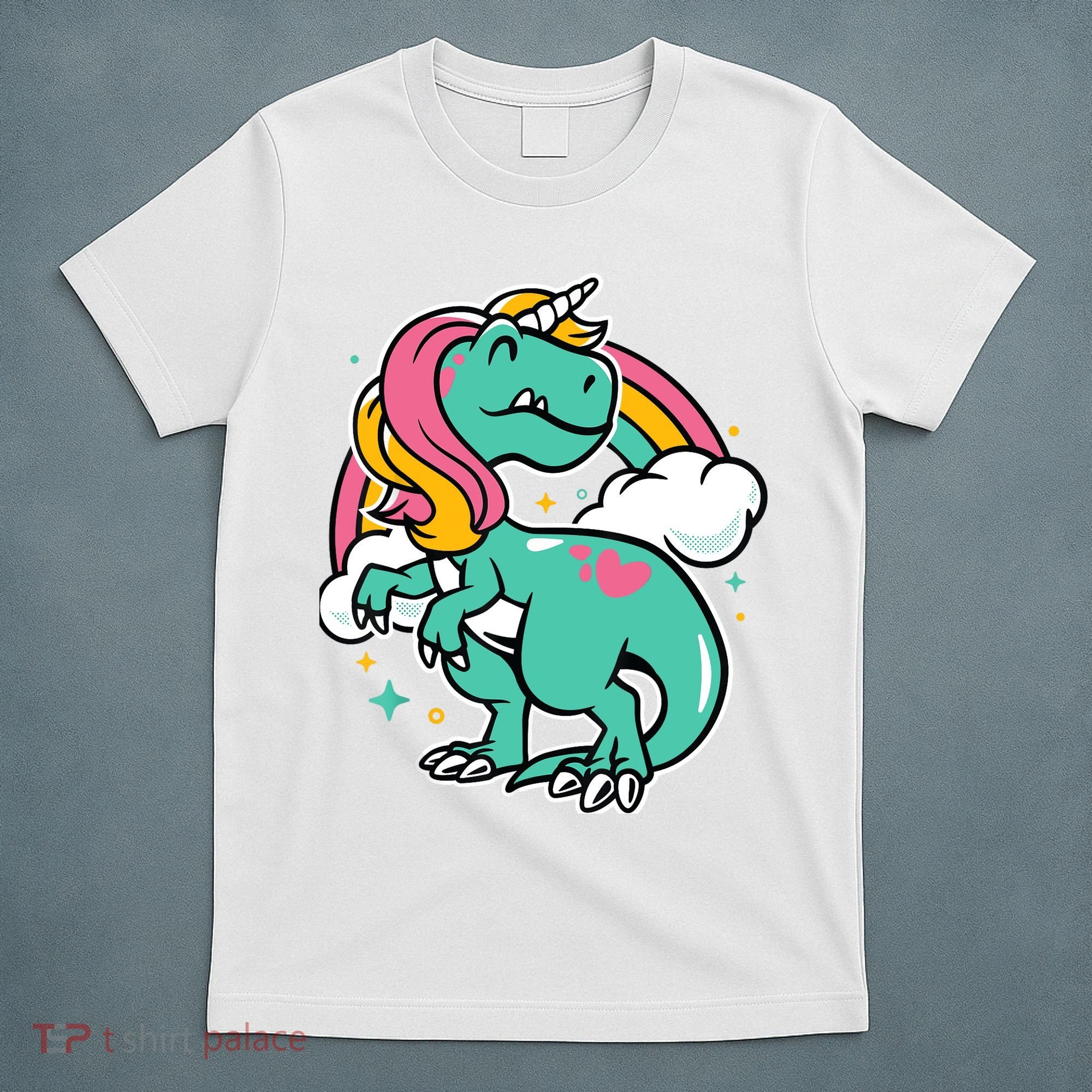 Majestic Unicornasaurus T Rex Unicorn Boy Girl Dinosaur T-Shirt