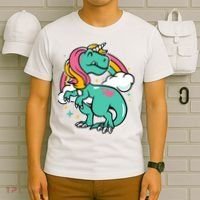 Majestic Unicornasaurus T Rex Unicorn Boy Girl Dinosaur T-Shirt thumb 6