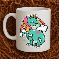 Majestic Unicornasaurus T Rex Unicorn Boy Girl Dinosaur Coffee Mug thumb 2