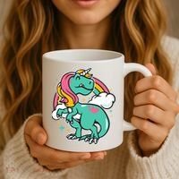 Majestic Unicornasaurus T Rex Unicorn Boy Girl Dinosaur Coffee Mug thumb 3