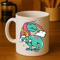 Majestic Unicornasaurus T Rex Unicorn Boy Girl Dinosaur Coffee Mug thumb 4