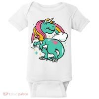 Majestic Unicornasaurus T Rex Unicorn Boy Girl Dinosaur Baby Bodysuit thumb 0