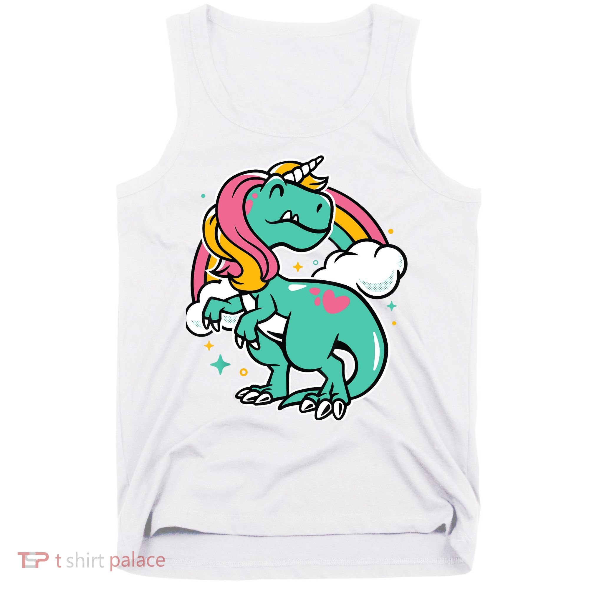 Majestic Unicornasaurus T Rex Unicorn Boy Girl Dinosaur Tank Top