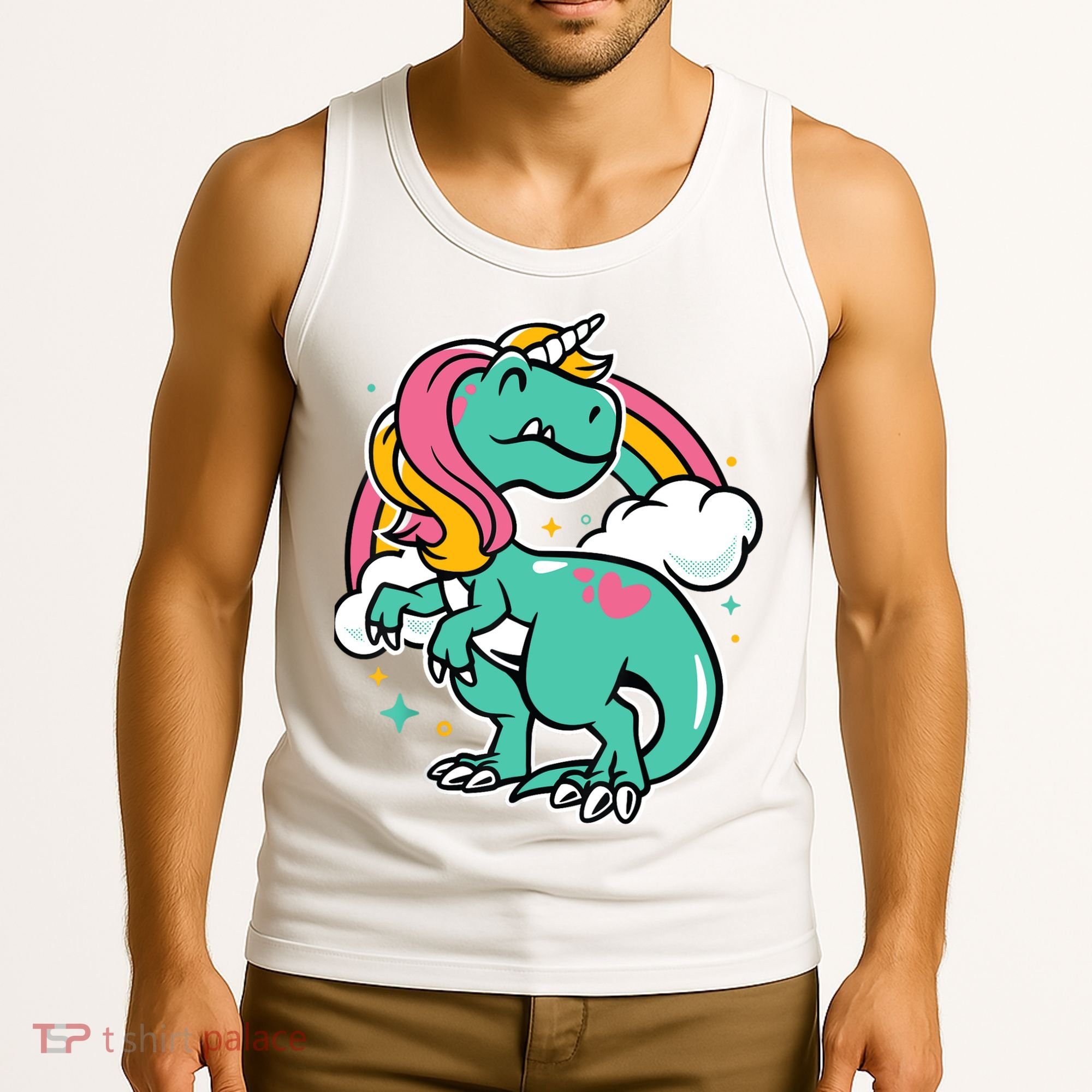 Majestic Unicornasaurus T Rex Unicorn Boy Girl Dinosaur Tank Top