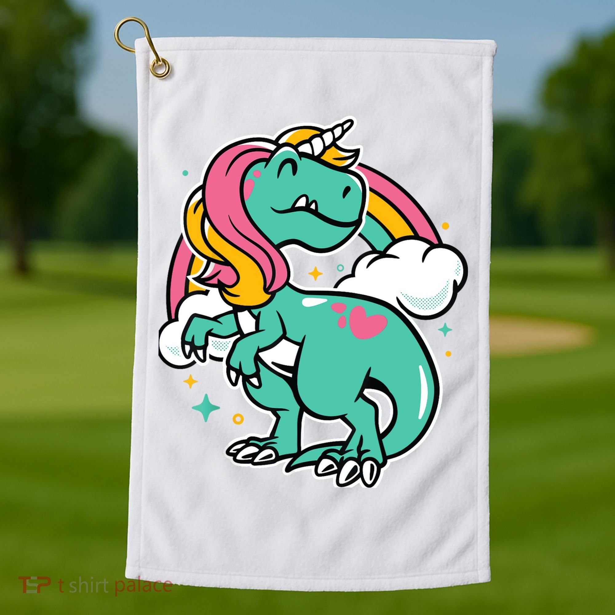 Majestic Unicornasaurus T Rex Unicorn Boy Girl Dinosaur Golf Towel