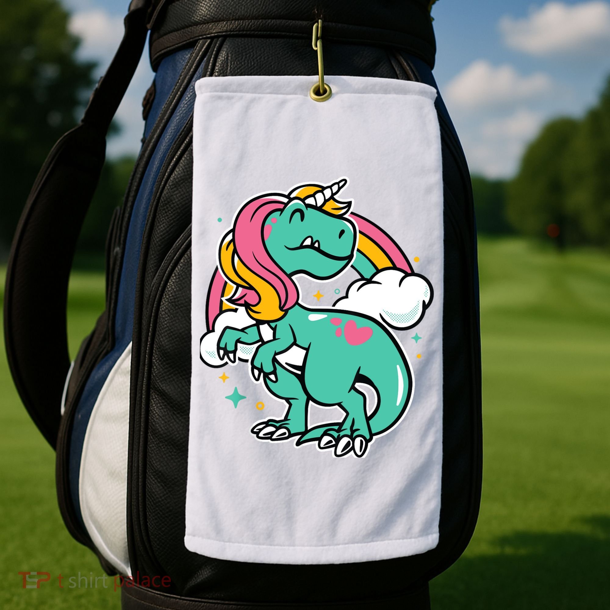 Majestic Unicornasaurus T Rex Unicorn Boy Girl Dinosaur Golf Towel